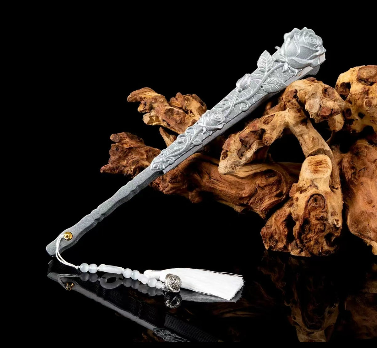 Silver Frost Folding Fan
