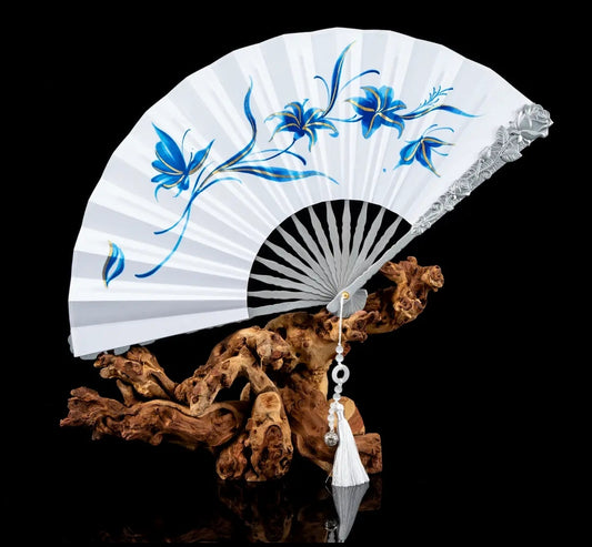 Silver Frost Folding Fan