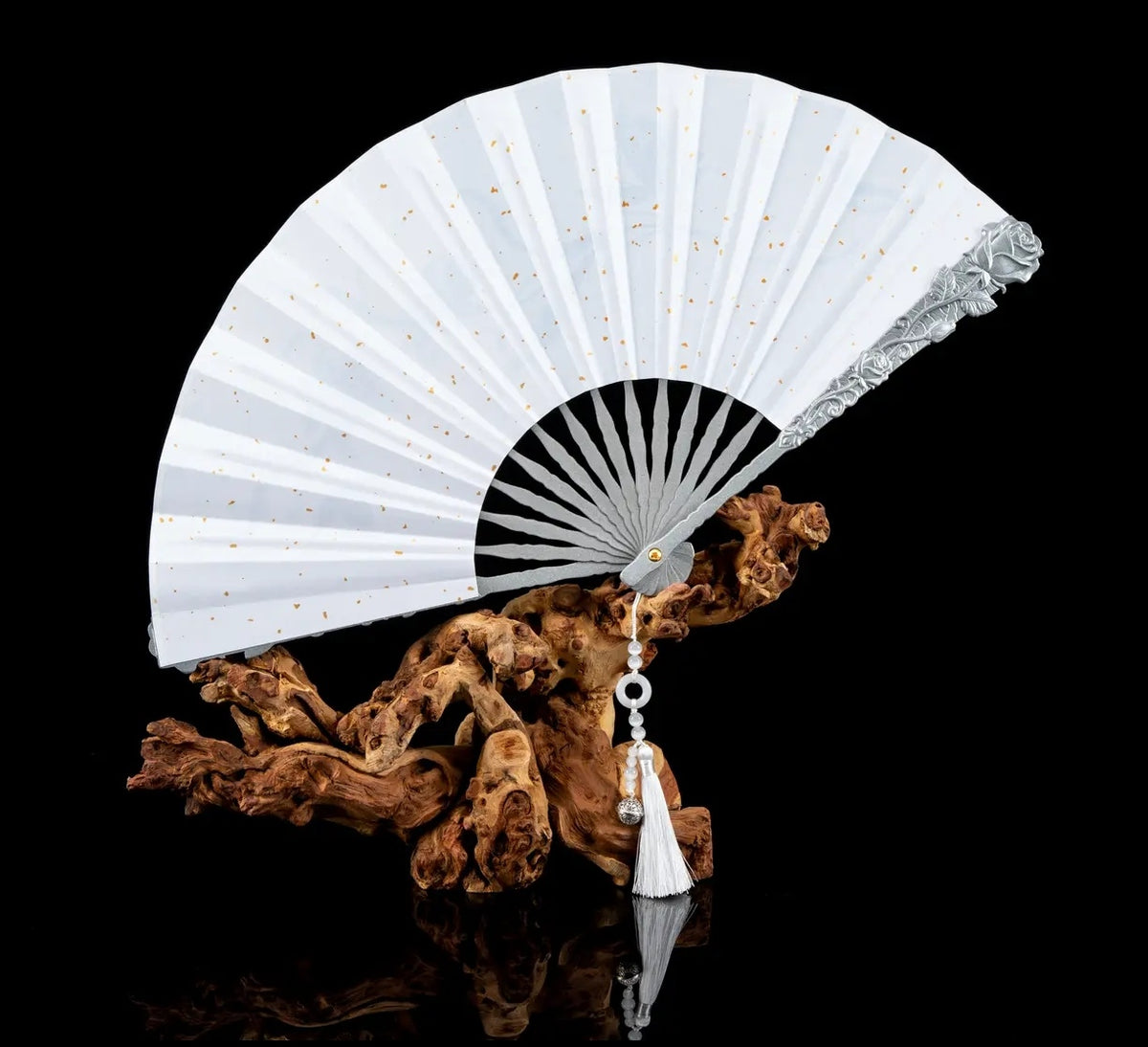 Silver Frost Folding Fan