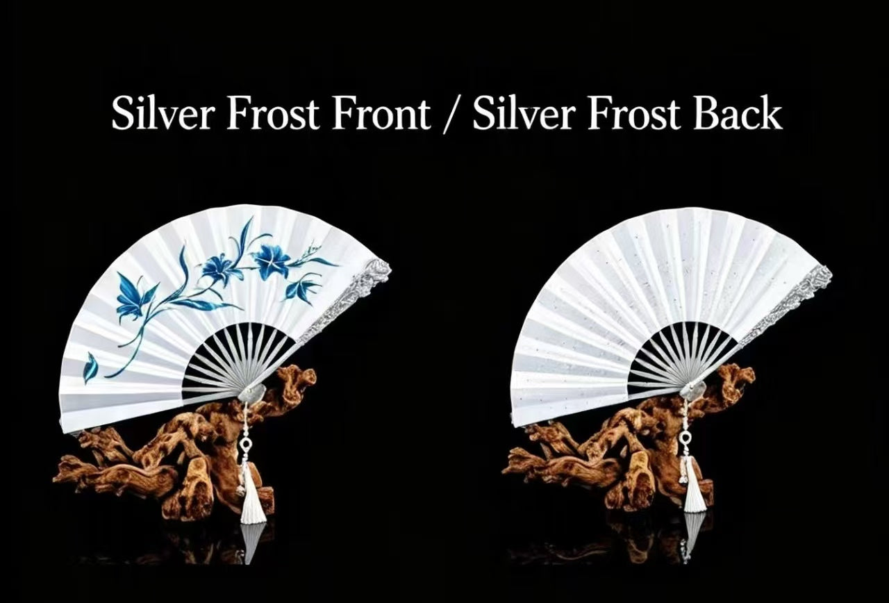 Silver Frost Folding Fan